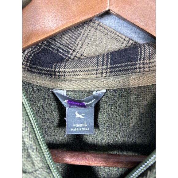 Eddie Bauer Olive Green Womens Hooded Full Zip Jacket Size L Casual - Picture 3 of 5